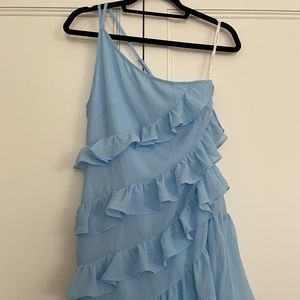 Lovers & Friends Light Blue Tiered Ruffle Dress NWT